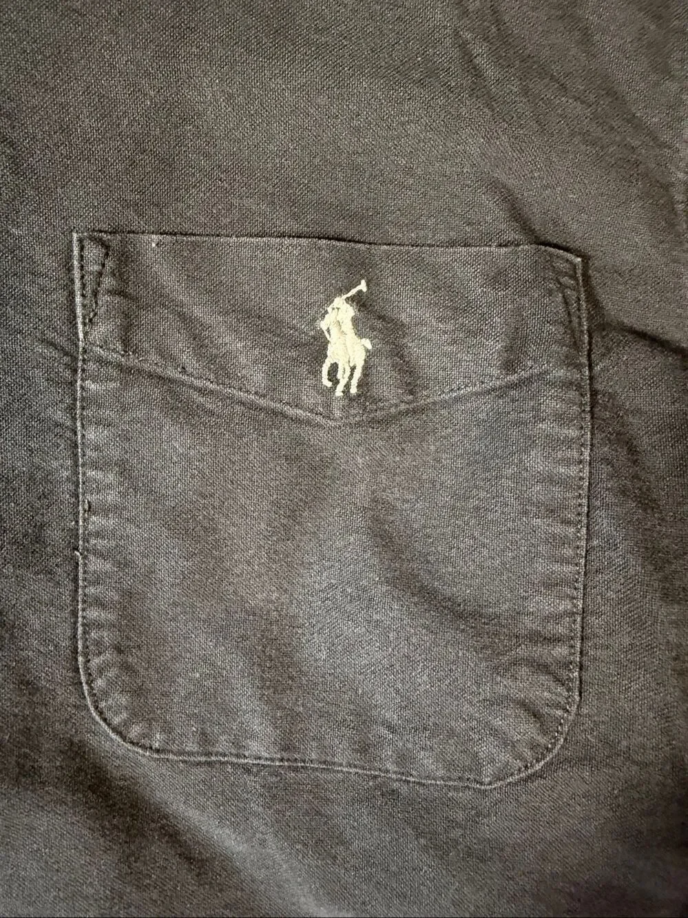 Ralph Lauren Boys Large16/18 Black Cotton Button Down Oxford Shirt Pony Logo